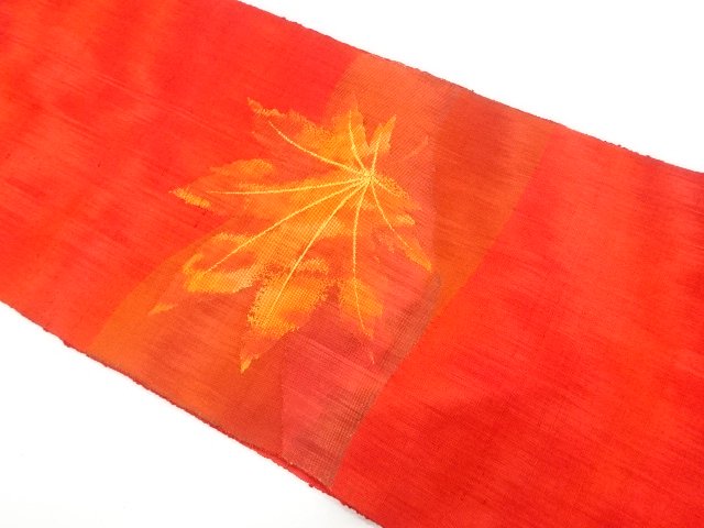 JAPANESE KIMONO / NAGOYA OBI / TSUMUGI / WOVEN MAPLE 